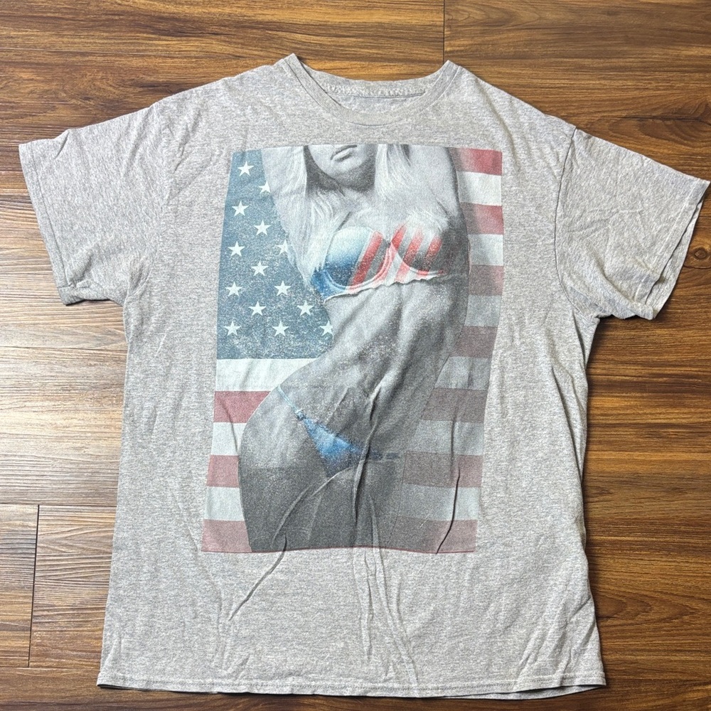 Gray Graphic Men's T-Shirt size Large